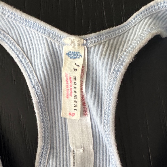 Light blue Ribbed Racerback Tank Top - Picture 3 of 5